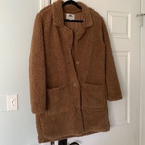 1 sunset lane long teddy jacket